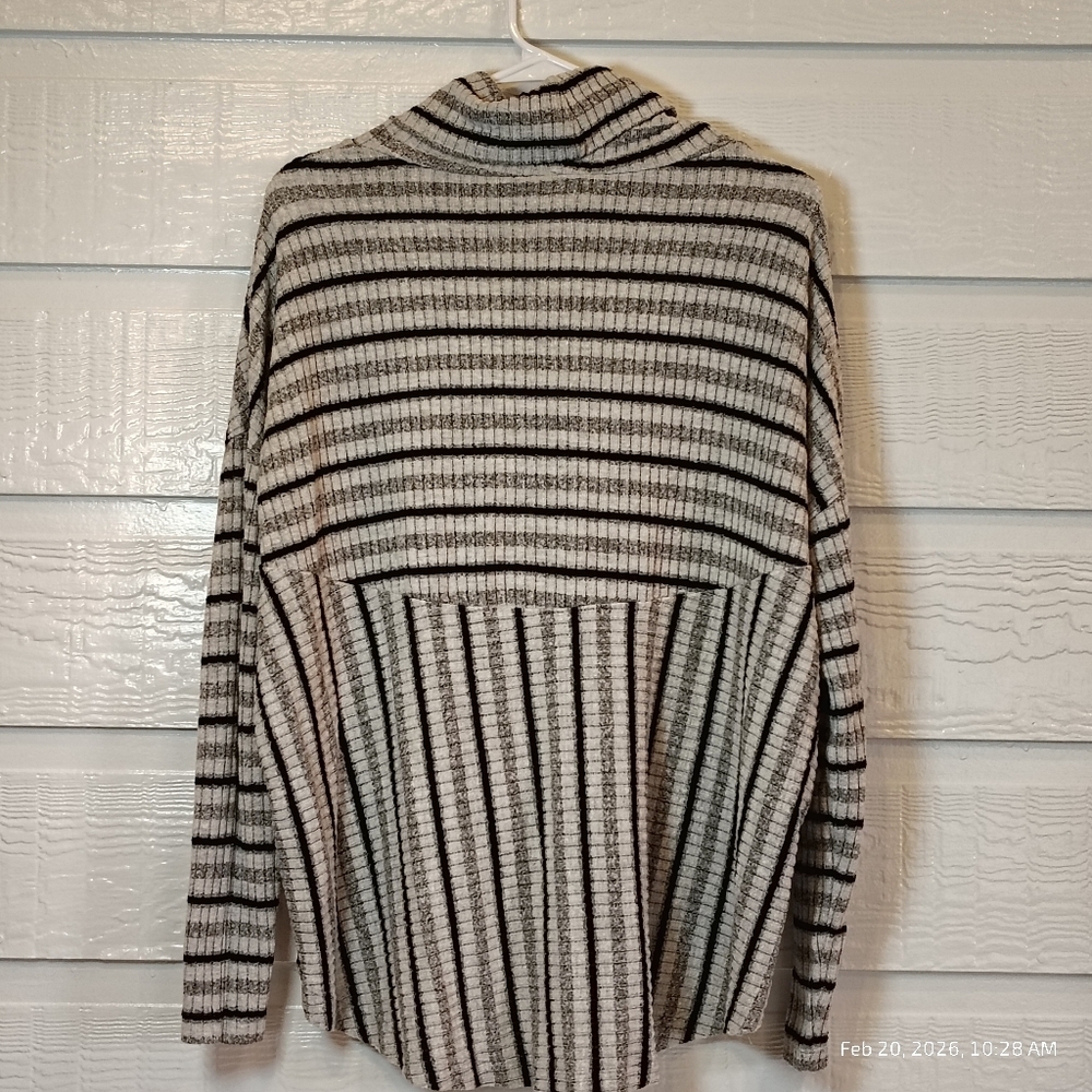 Anthropologie Saturday Sunday Pippa Hacci Top Womens MEDIUM Striped Cowl Neck - Picture 7 of 7